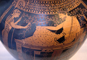 Краснофигурное изображение на амфоре Геракл и Афина (Андокид)